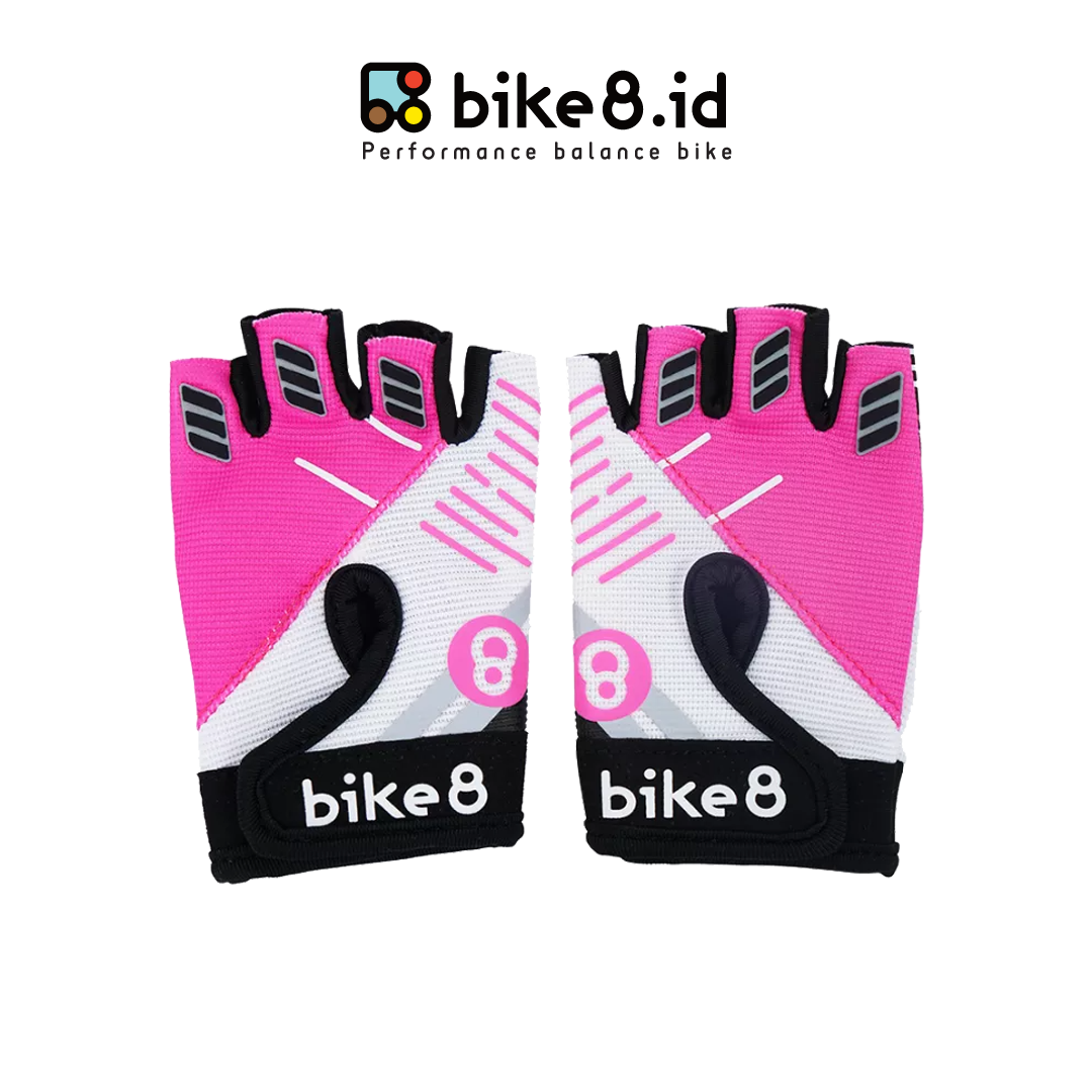 BIKE8 Cycling Kid Glove Half Finger - Sarung Tangan Sepeda Anak - PINK