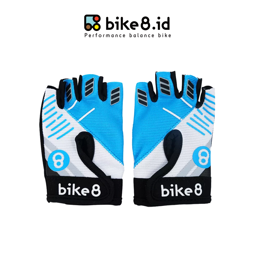 BIKE8 Cycling Kid Glove Half Finger - Sarung Tangan Sepeda Anak - BLUE