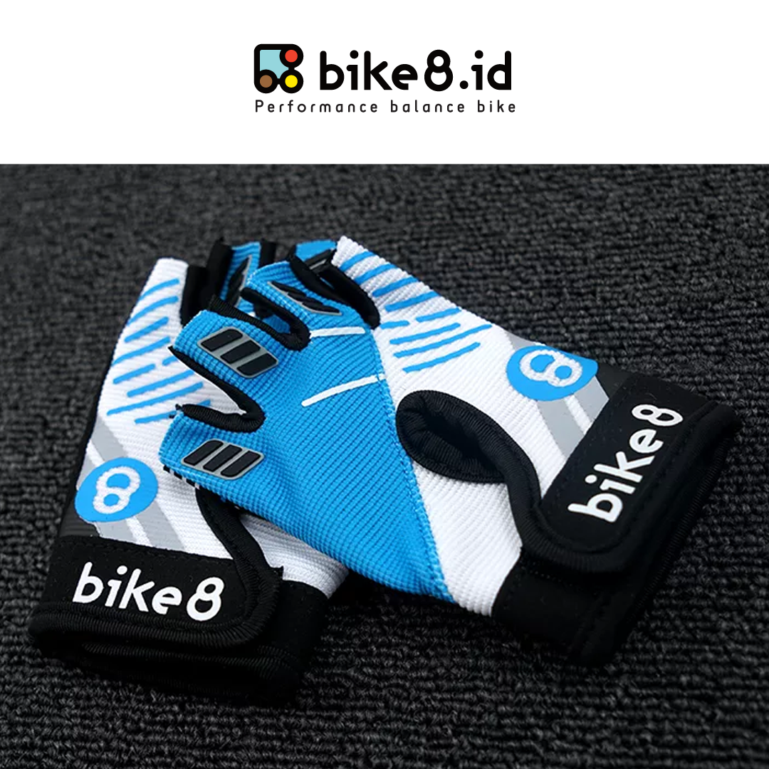 BIKE8 Cycling Kid Glove Half Finger - Sarung Tangan Sepeda Anak - BLUE
