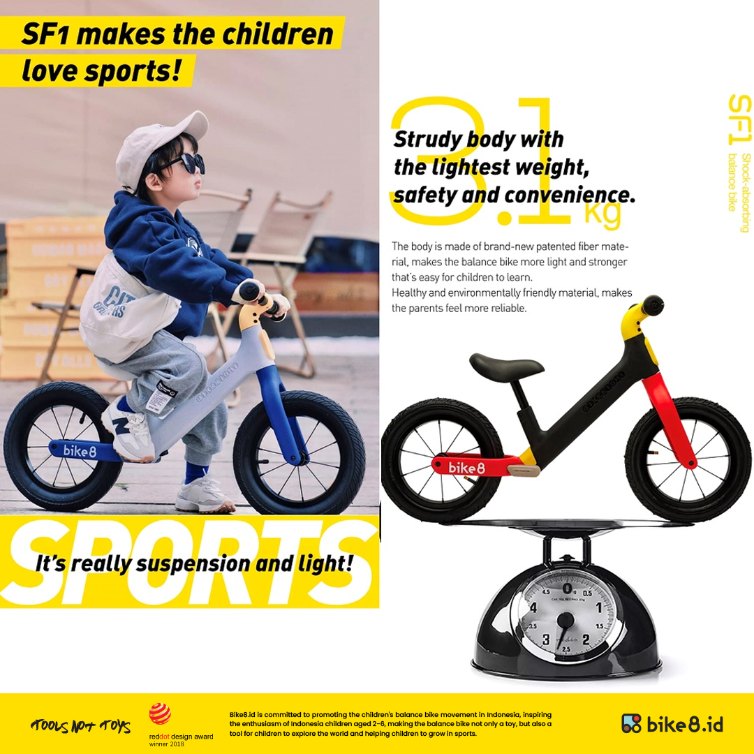 BIKE8 SF-1 PRO Balance Bike / Push Bike - Sepeda Anak