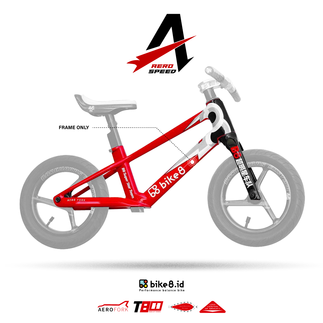 FRAME BIKE8 A PLUS CARBON FIBER Balance Bike - Sepeda Anak