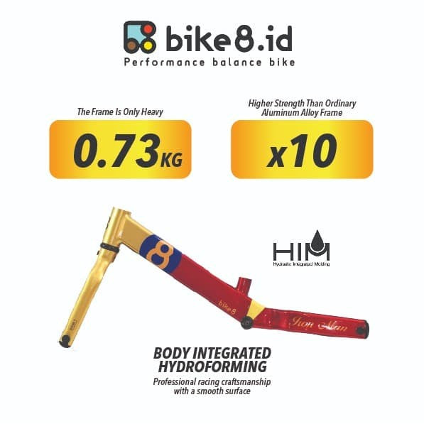 BIKE8 PRO EDITION Balance Bike / Push Bike Sepeda Anak - IRONMAN