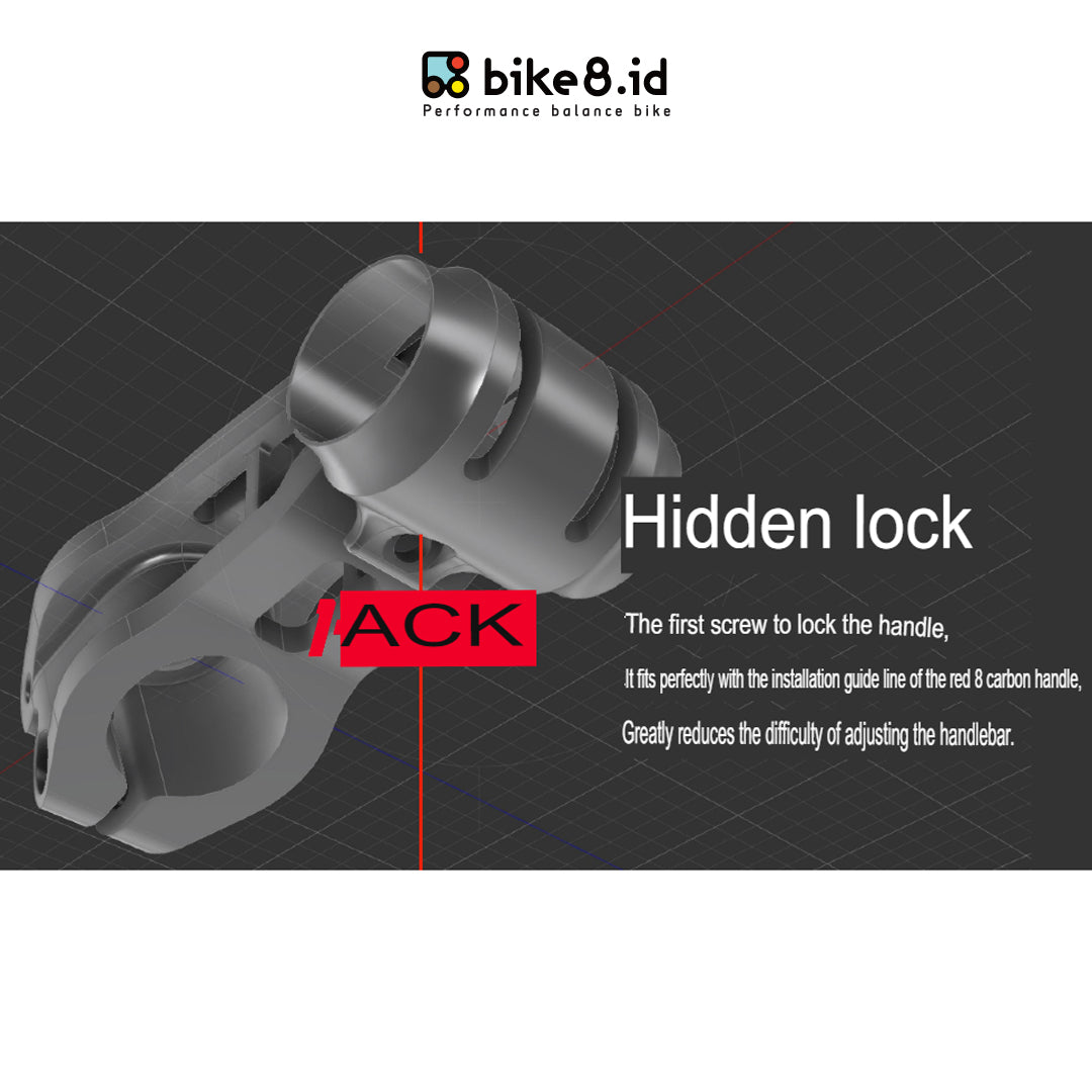 BIKE8 60mm Push Balance Bike Stem Racing 17° 25.4 mm - Sepeda Anak