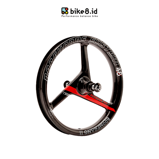 BIKE8 Push Bike T800 Carbon Fiber Tri Blade Wheelset 12 inch