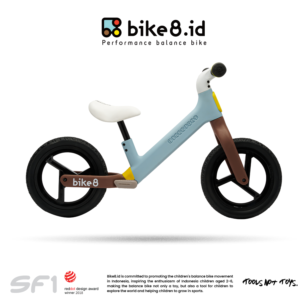BIKE8 SF-1 STANDARD Balance / Push Bike - Sepeda Anak - BLUE COCO