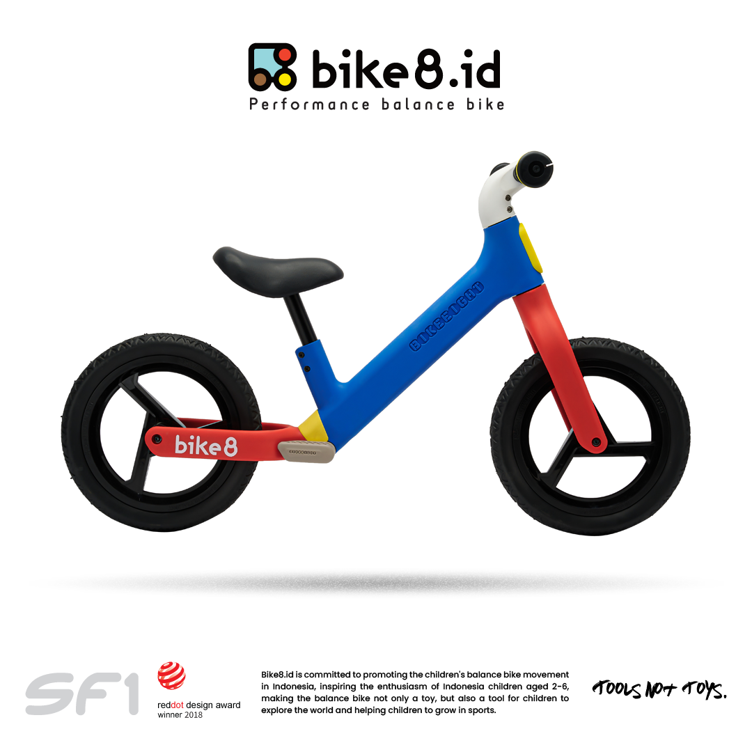 BIKE8 SF-1 STANDARD Balance / Push Bike - Sepeda Anak - BLUE RED