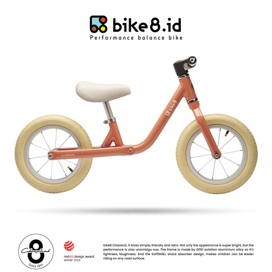 BIKE8 Retro Classic Balance Bike Pushbike Sepeda Anak - Orange