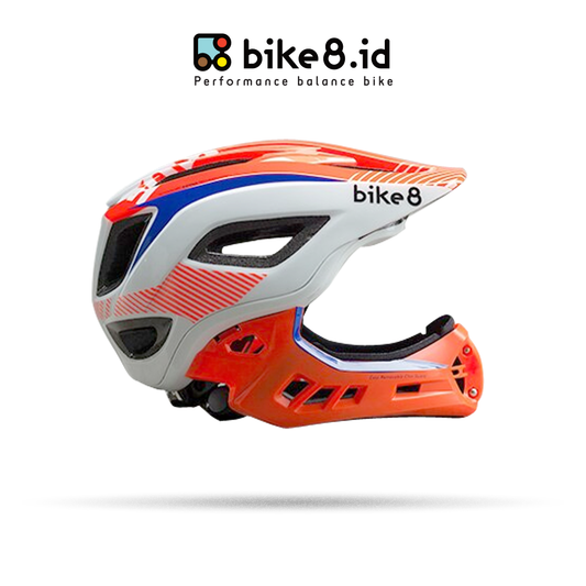 BIKE8 Kid Bike Full Face Helmet - Helm Sepeda Anak - ORANGE