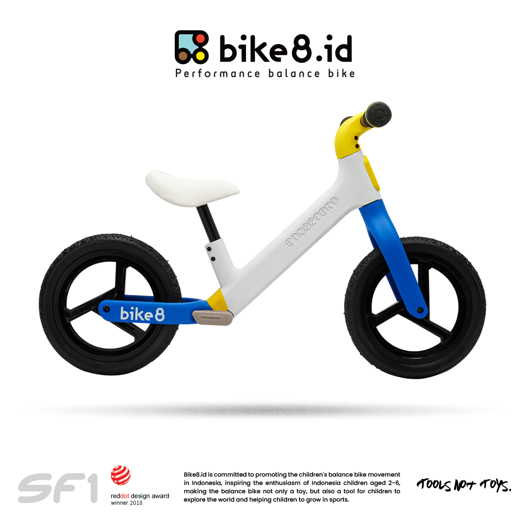 BIKE8 SF-1 STANDARD Balance / Push Bike - Sepeda Anak - CHEESE WHITE