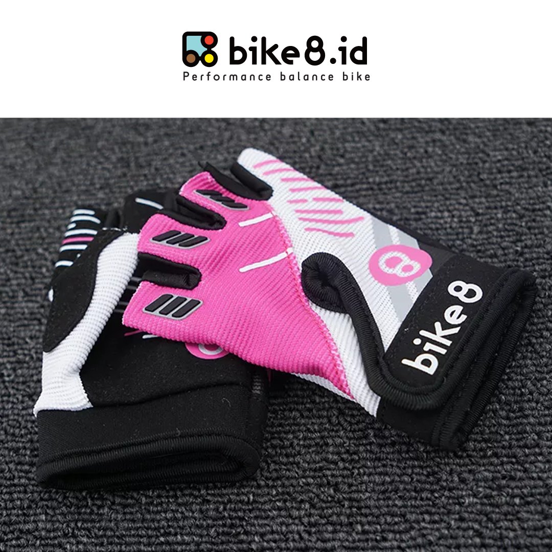 BIKE8 Cycling Kid Glove Half Finger - Sarung Tangan Sepeda Anak - PINK