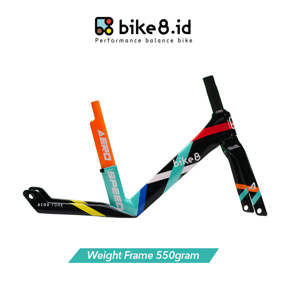 FRAME BIKE8 CARBON FIBER Balance /Push Bike - Sepeda Anak - COLOUR BAR