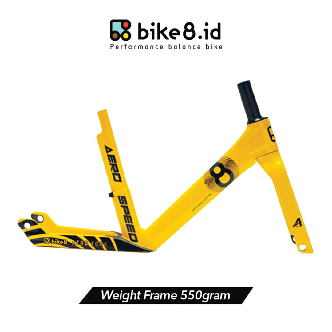 FRAME BIKE8 CARBON FIBER Balance / Push Bike - Sepeda Anak - YELLOW